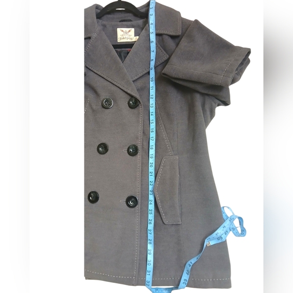 Faded Glory Women's Charcoal Grey Double-Breasted PeaCoat Jacket-Size 1X EUC - Picture 4 of 7